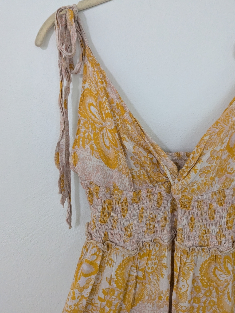 Free People Intimately Let's Smock About It Dress Floral Print Maxi Length Large - Picture 5 of 11